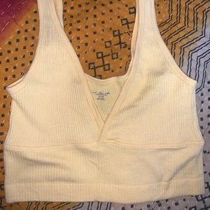 yellow out from under UO top